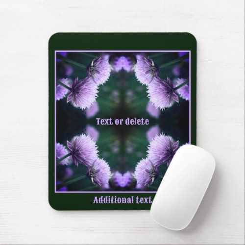 Flowering Purple Scallion Onion Personalized Mouse Pad