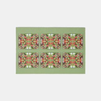 Flowering Quince Red Blossoms Abstract Rug