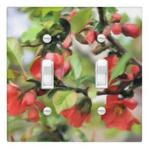 Flowering Quince Red Blossoms Light Switch Cover