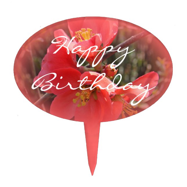 Flowering Quince Tree Cake Topper (Front)