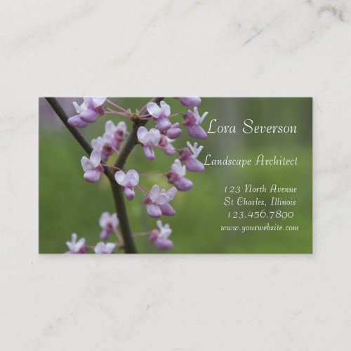 Flowering Red Bud Tree Landscape Architect Business Card