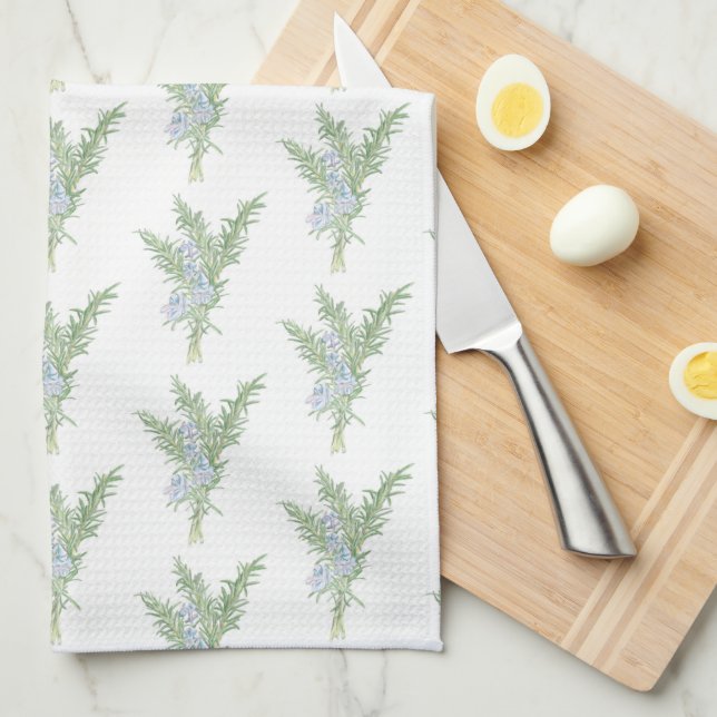 Flowering Rosemary Kitchen Towel (Quarter Fold)