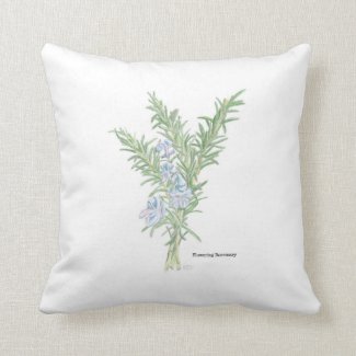 Flowering Rosemary Throw Pillow