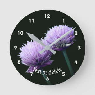 Flowering Scallion Allium Personalized Round Clock