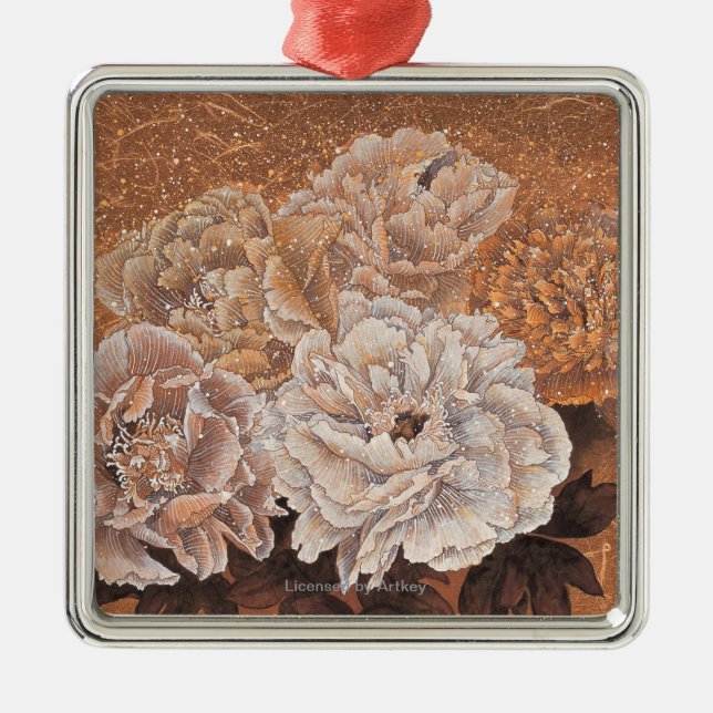 Flowering Shrubs Metal Ornament (Front)