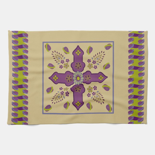 Flowering Spring of Life kitchen towel (Horizontal)