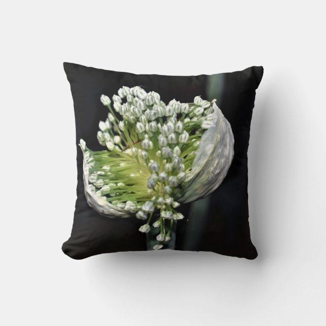 Flowering Spring Onion Throw Pillow (Front)