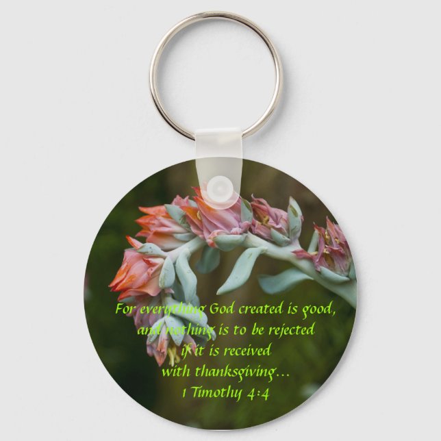 Flowering Succulent Keychain (Front)