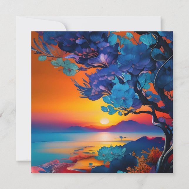 Flowering Tree at the Lake at sunrise (Front)