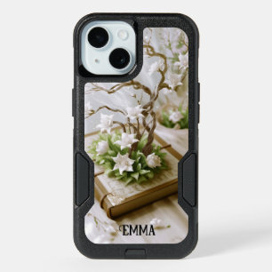 Flowering Tree Growing From a Book Custom Name iPhone 15 Case