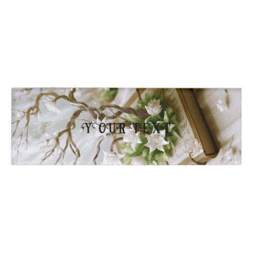 Flowering Tree Growing From a Book Custom Name Tag