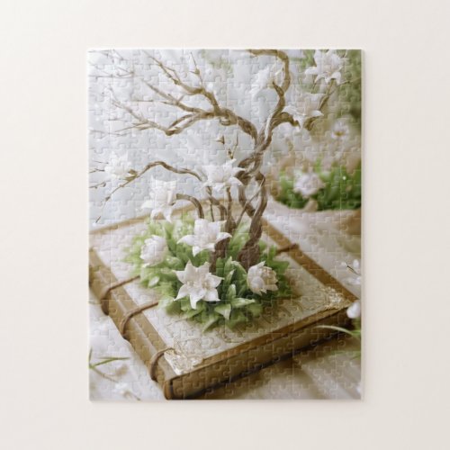 Flowering Tree Growing From a Book Jigsaw Puzzle