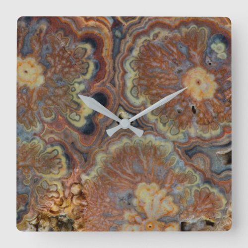 Flowering Tube Onyx Square Wall Clock