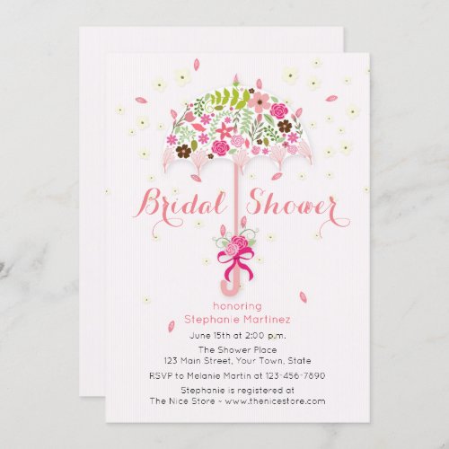 Flowering Umbrella Bridal Shower Invitation