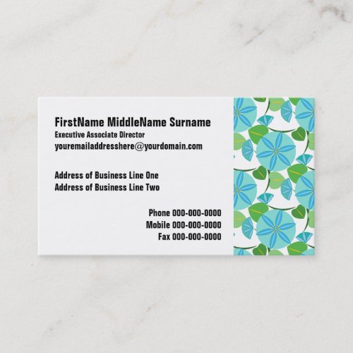 Flowering Vine Abstract Retro Business Card