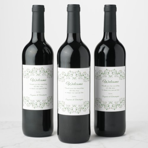 Flowering Vine Heart  Wine Label