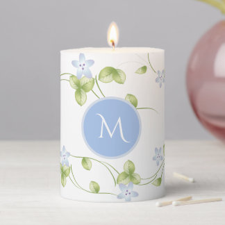 Flowering Vines Monogrammed Pillar Candle
