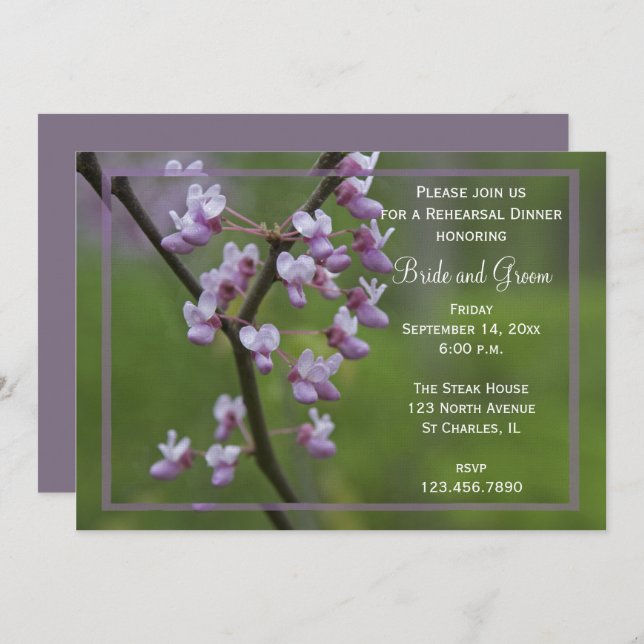 Flowering Wedding Tree Rehearsal Dinner Invitation (Front/Back)