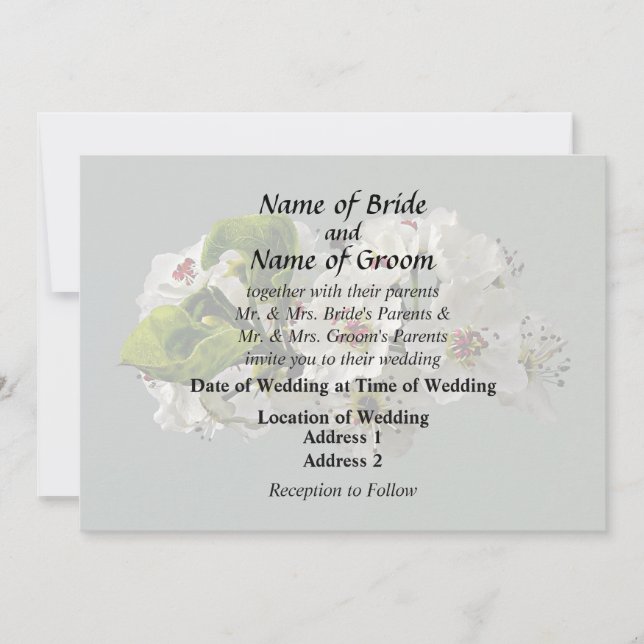 Flowering White Pear Blossoms Wedding Supplies Invitation (Front)