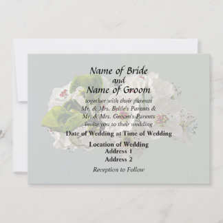 Flowering White Pear Blossoms Wedding Supplies Invitation