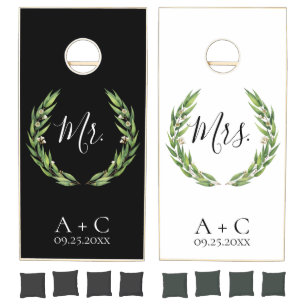 Flowering Willow Wreath Wedding Cornhole Set