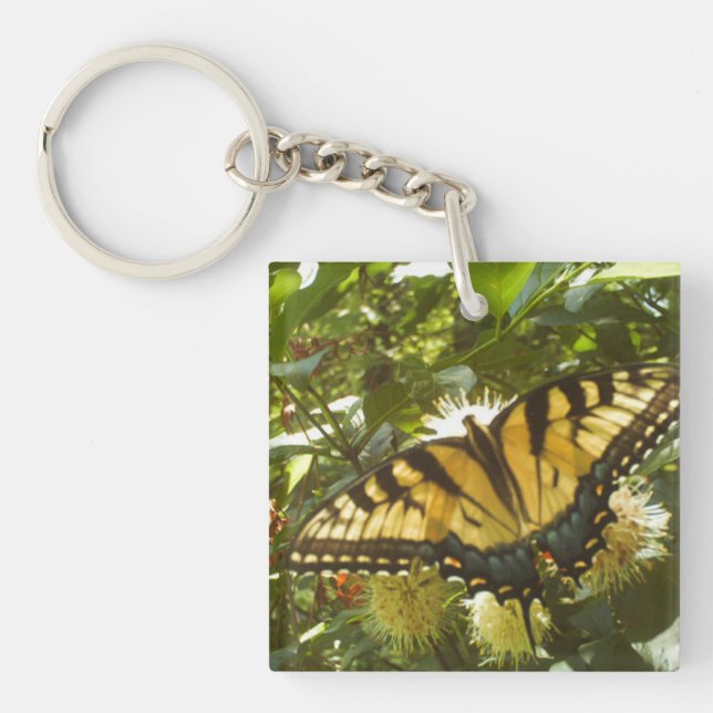 Flowering Yellow Monarch Keychain (Front)