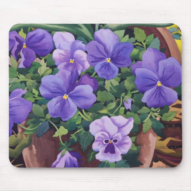 Flowerpots with Pansies 2007 Mouse Pad (Front)