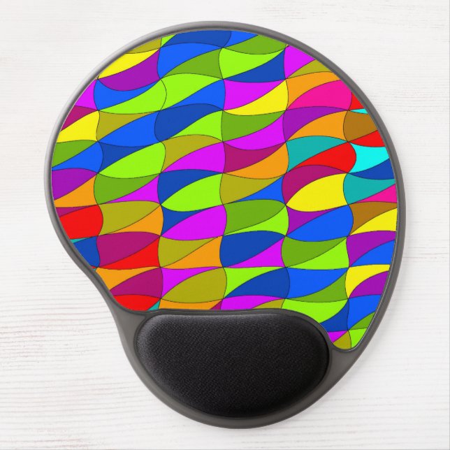 Flowerpower confused geometric pattern gel mouse pad (Front)