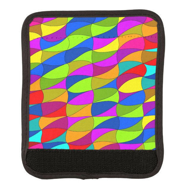 Flowerpower confused geometric pattern luggage handle wrap (Front)