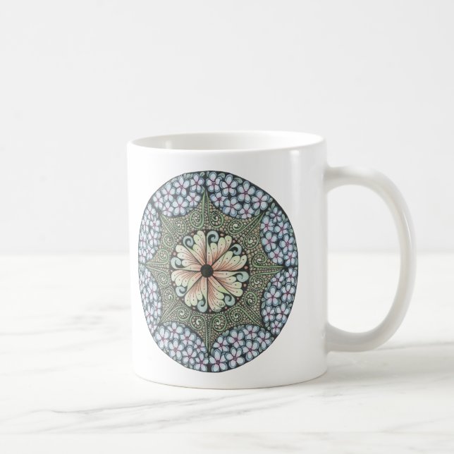 Flowers3 doodle art mug. coffee mug (Right)