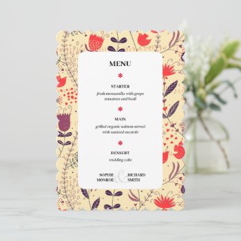 Flowers 01-02 Menu by ZunoDesign at Zazzle