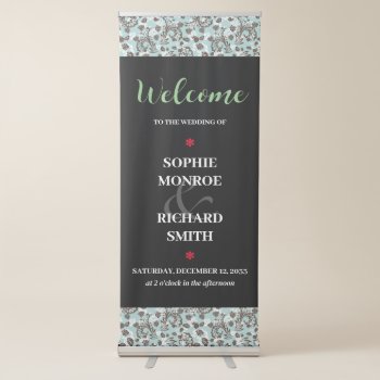 Flowers 02-02 Bk Retractable Banner by ZunoDesign at Zazzle