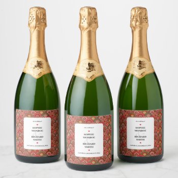 Flowers 03-02 Sparkling Wine Label by ZunoDesign at Zazzle