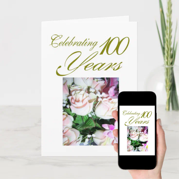 Flowers 100th Birthday Card Zazzle