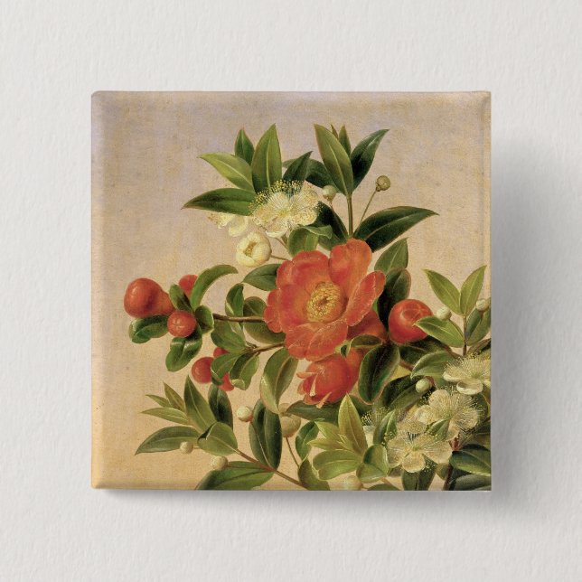 Flowers, 1835 pinback button (Front)