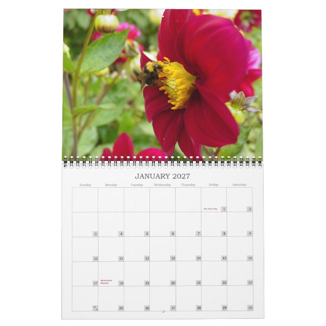 Flowers 2007 calendar (Jan 2027)