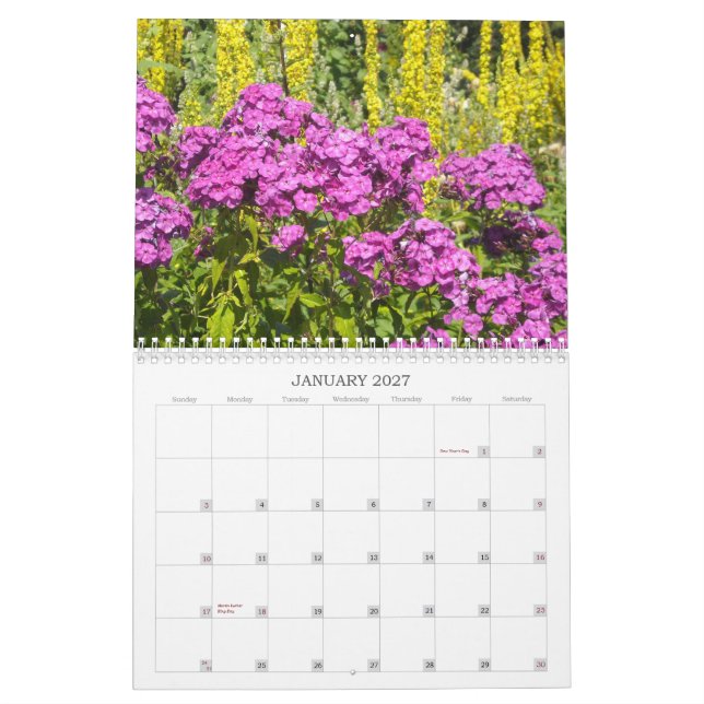 Flowers 2012 calendar (Jan 2027)