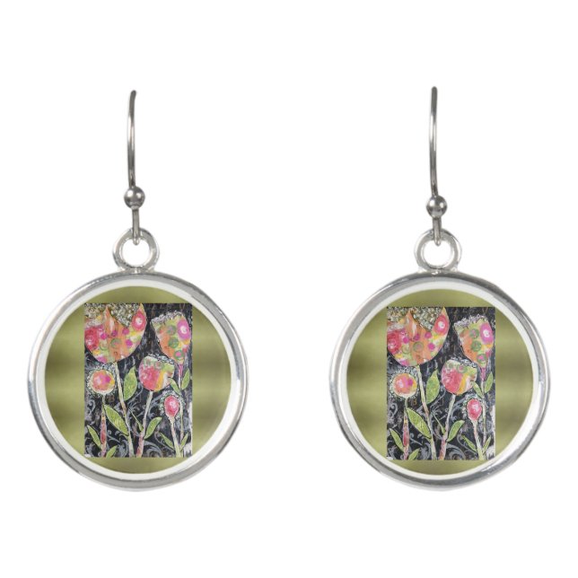 Flowers-3 Earrings (Front)