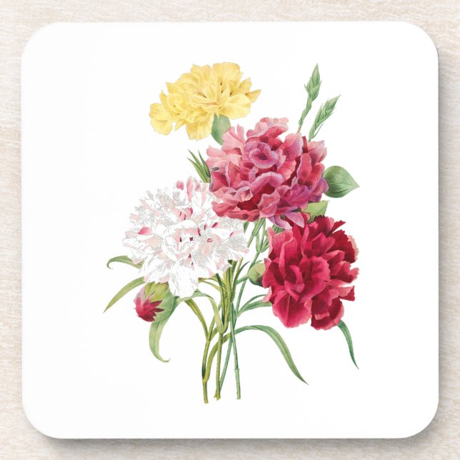 Flowers: A008 Carnation - Beverage Coaster (Front)
