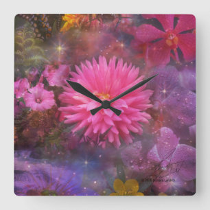 Flowers - A Visual Bouquet for Mom Square Wall Clock
