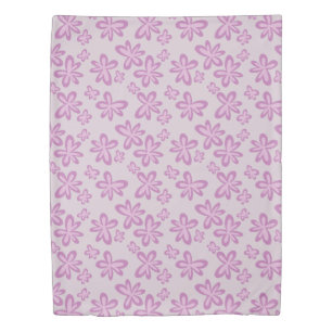 Flowers Abstract Pattern Purple Lavender Floral Duvet Cover