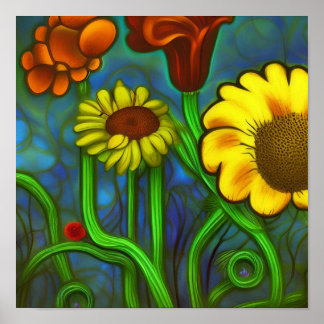 Flowers abstract  poster