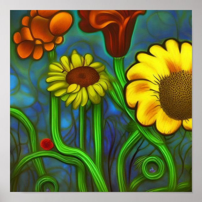 Flowers abstract  poster (Front)