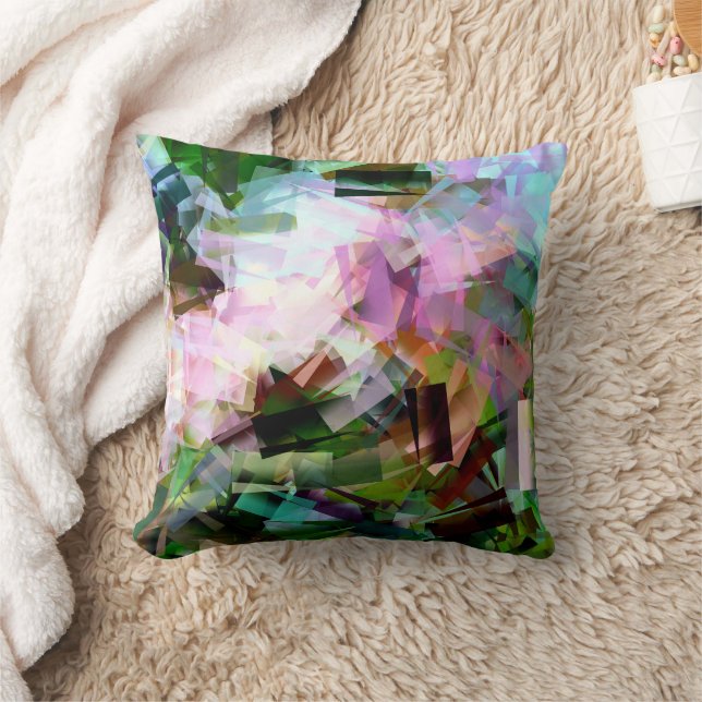 FLOWERS ABSTRACT THROW PILLOW (Blanket)