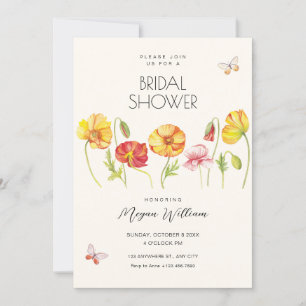 Flowers aesthetic bridal shower invitation