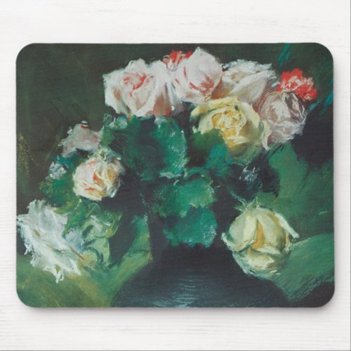 Flowers aka Roses by William Merritt Chase Mouse Pad