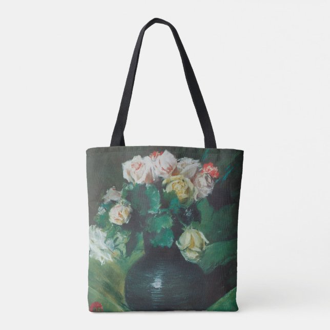 Flowers (aka Roses) by William Merritt Chase Tote Bag (Back)