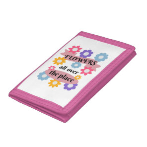 Flowers all over the place tri-fold wallet