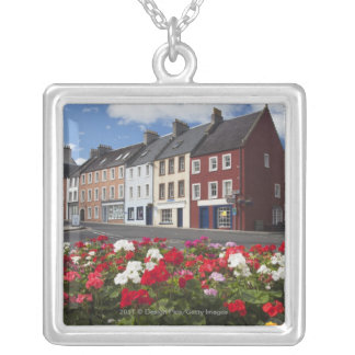 Flowers Along A Street In A Residential Area Silver Plated Necklace