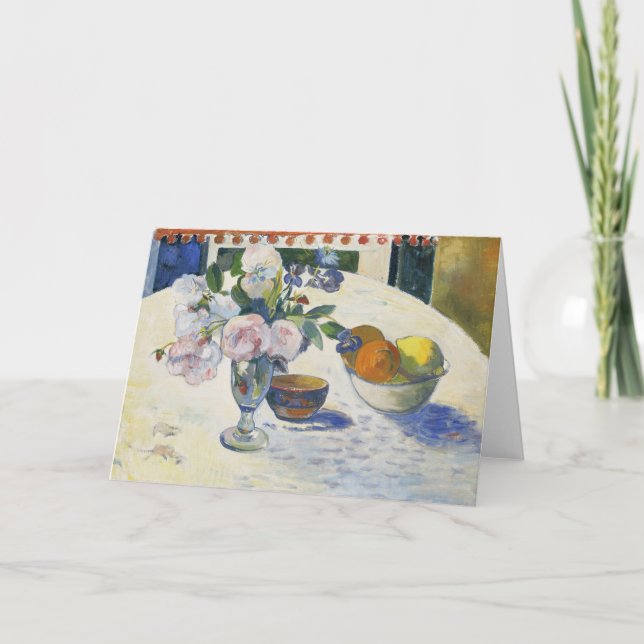 Flowers and a Bowl of Fruit | Paul Gauguin Card (Front)